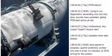 titan submarine transcript|‘Transcript of Titan sub’s final communication’ leaked。